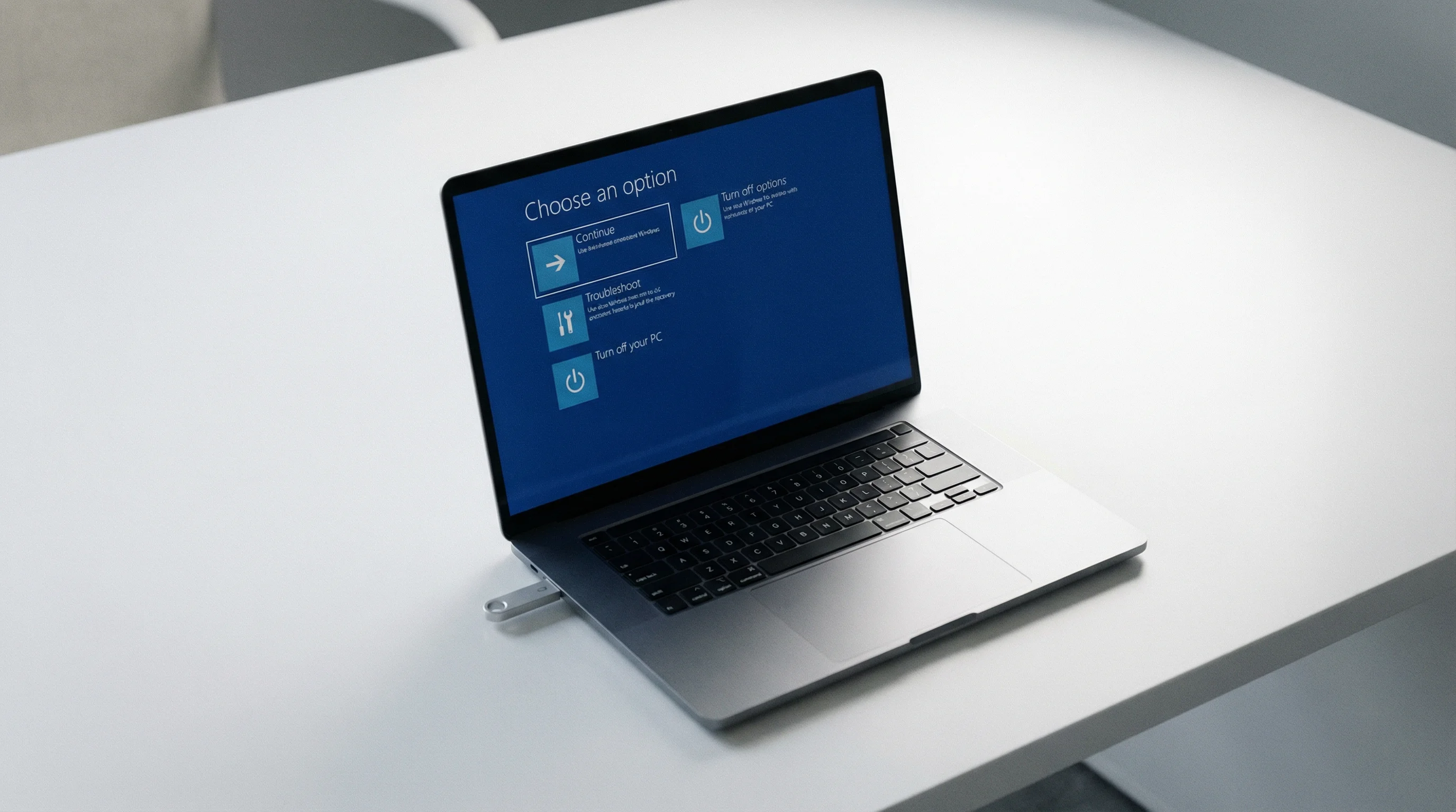 Windows recovery environment on a laptop during OS repair Gold Coast