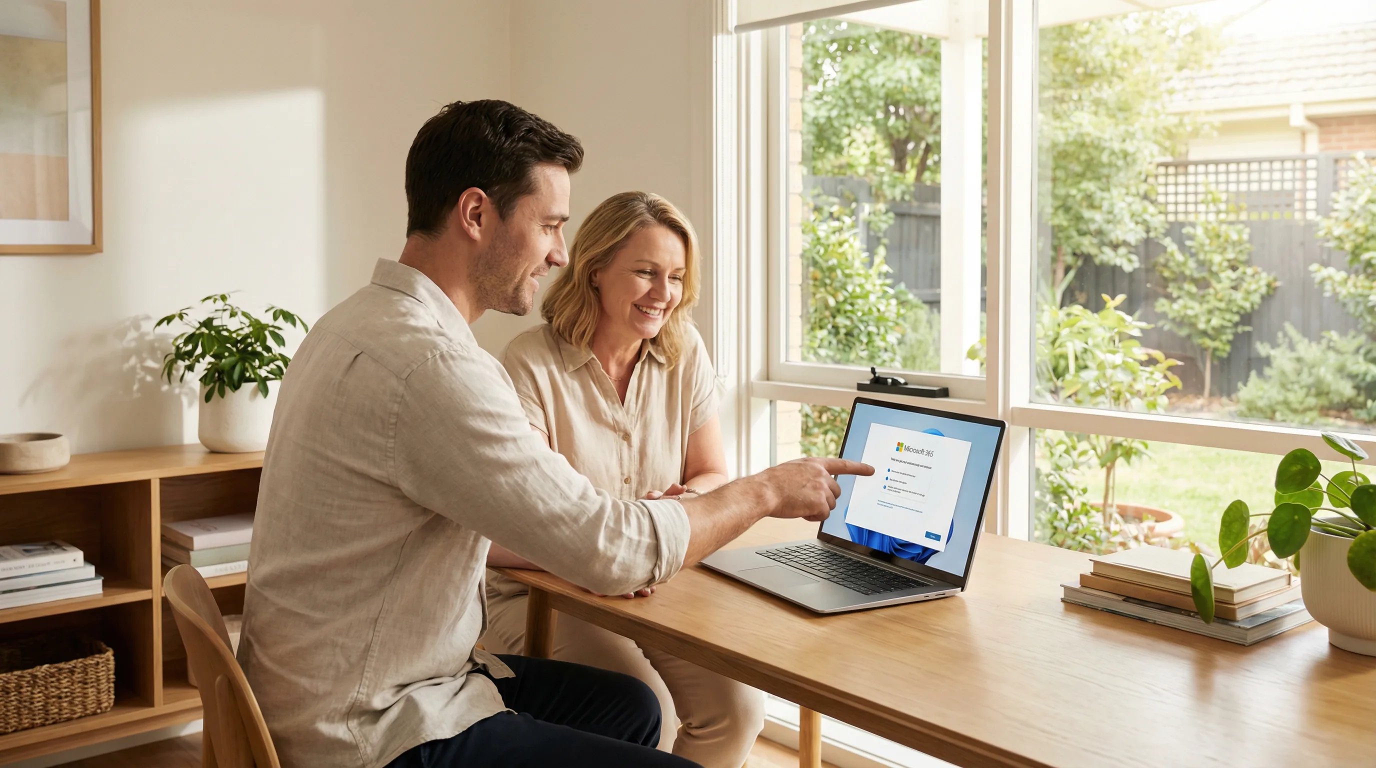 IT technician helping with software installation and configuration at a Gold Coast home